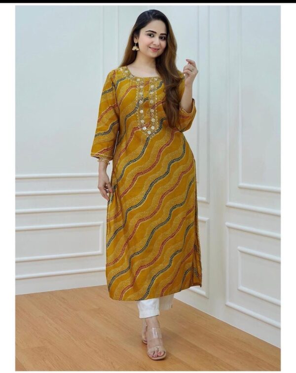 Beautiful Straight Kurti With Rayon Fabric Pant