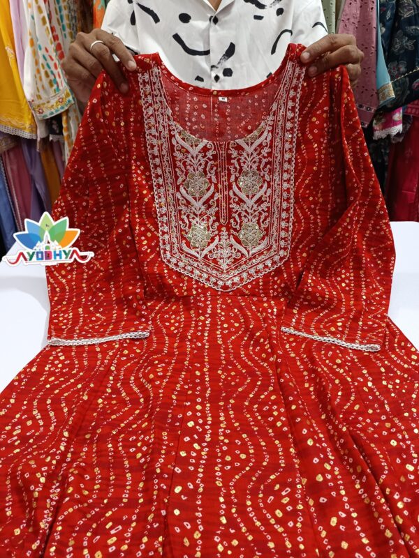 bandhani anarkali dress