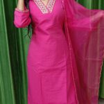 suit with organza dupatta