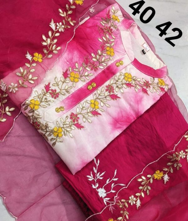 organza dupatta suit